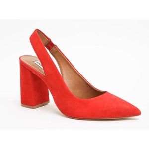 Steve Madden Red Block Heel Slingback